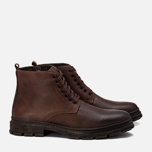 Bota Coturno com Amarração Calce Prático Feito em Couro Rústico Graxo Calce Prático Palmilha Anatômica Masculino Milano Catuai/catuai 13608