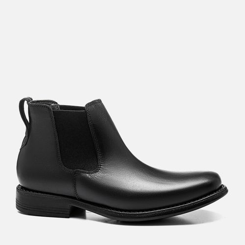 Bota Chelsea tipo Botina sem Amarração Feita em Couro Macia Napa Soft Calce Prático Elástico Palmilha Anatômica Masculino Milano Preto 13585