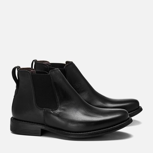Bota Chelsea tipo Botina sem Amarração Feita em Couro Macia Napa Soft Calce Prático Elástico Palmilha Anatômica Masculino Milano Preto 13585