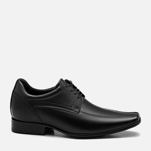 Sapato Social Clássico Elevação Aumenta Altura Fique + Alto Sapato até + 4cm Feito em Couro Macio Napa Soft Masculino Milano Preto 13645