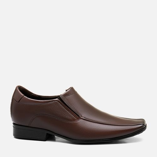 Sapato Social Clássico Elevação Aumenta Altura Fique + Alto Sapato até + 6cm Feito em Couro Macio Napa Soft Masculino Milano Dark Chocolate 13659