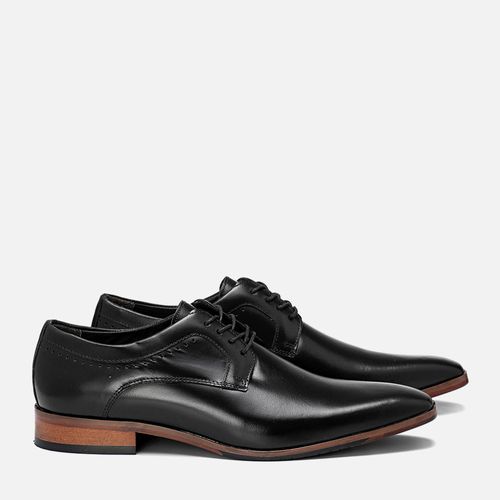 Sapato Social Derby Clássico Feito em Couro Napa Romana Solado Couro Palmilha Anatômica Masculino Milano Preto 13852