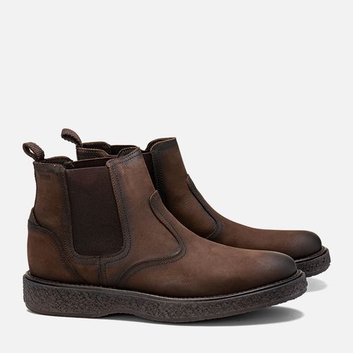 Bota Chelsea tipo Botina sem Amarração Feito em Couro Macio Napa Soft Calce Prático Elástico Palmilha Anatômica Masculino Milano Delave Castanho 13960