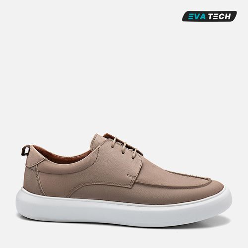 Sapato Casual Derby Esporte Fino Feito em Couro Nobuk Selaria Solado EVA Tech Super Leve Palmilha Anatômica Masculino Milano Neve 13835