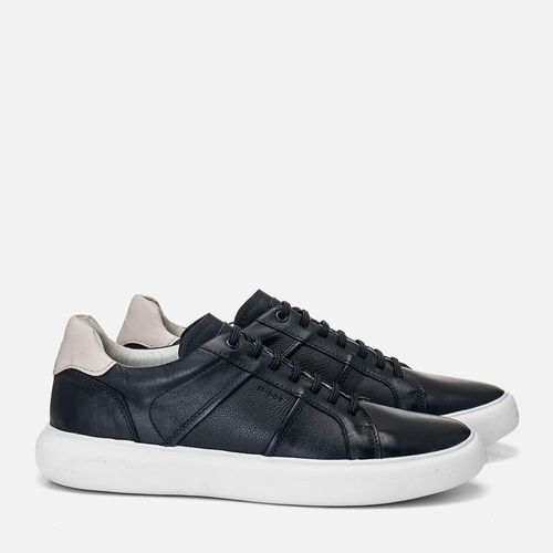 Tênis Casual sem Amarração Feito em Couro Macio Napa Plumê Soft Solado EVA Tech Super Leve Calce Prático Elástico Masculino Milano Marinho 14033