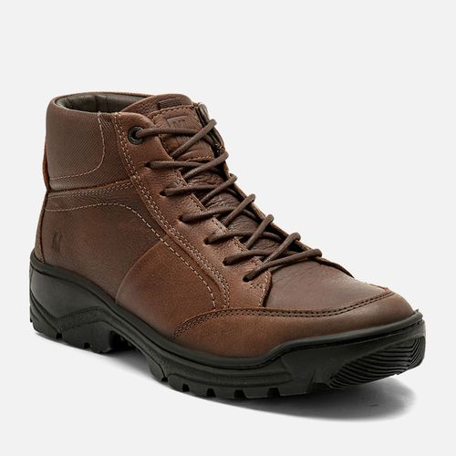 Bota Coturno com Amarração Feito em Couro Graxo Palmilha Anatômica Solado Borracha Gel Masculino Milano Catuai/catuai 14290
