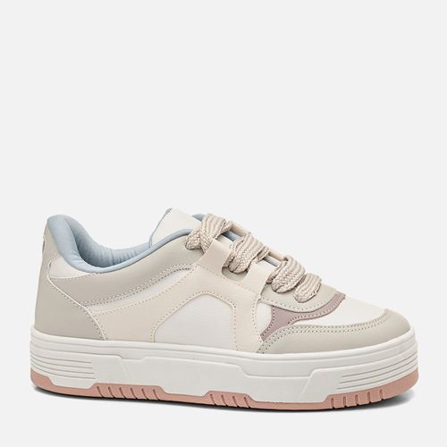 Tênis Casual Visual Esportivo Sola Alta Bicolor Mix de Cores  Feminino Milano Color 14310