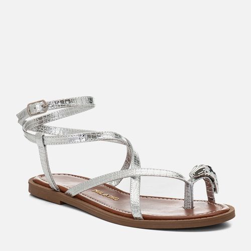 Rasteiras-flats Feminino Milano Prata 14656