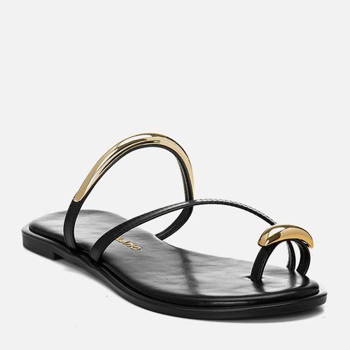 Sandália Rasteira Ring Toe Anel Dedo Peça Orgânica Feminino Milano Preto 14800