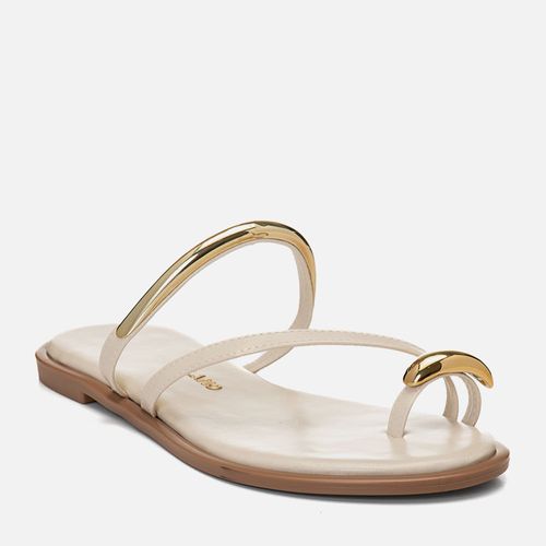 Sandália Rasteira Ring Toe Anel Dedo Peça Orgânica Feminino Milano Off White 14800