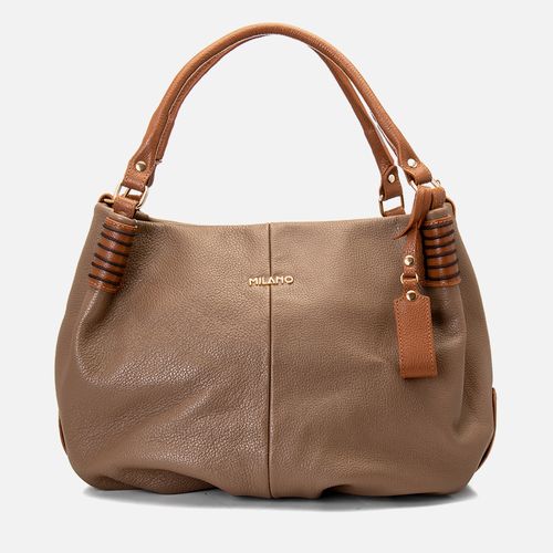 Bolsa Grande Couro de Ombro Hobo ou Saco Alça Tiracolo Opcional Milano Fendi/Caramelo 14211
