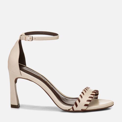 Sandália Gisele Salto Alto Fino Tiras Transpassadas Folk Feminino Milano Off White 14939
