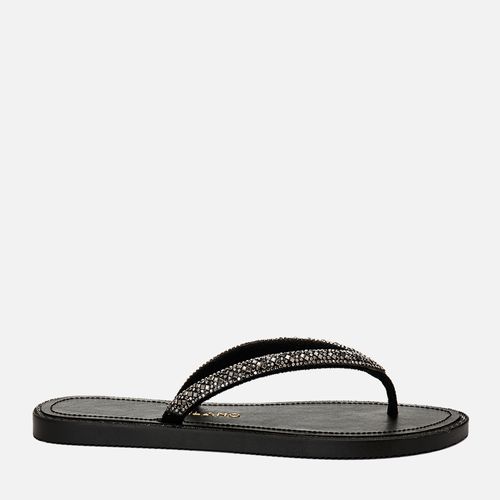 Chinelo Dedo Tira em V com Manta de Brilho Feminino Milano Preto 15048